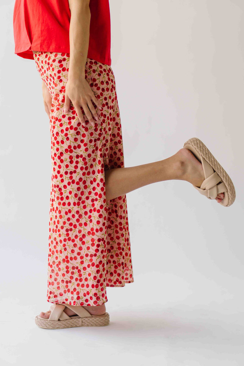 The Findlay Cherry Printed Maxi Skirt in Red Multi