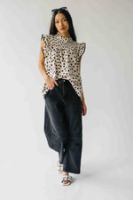 The Santos Dot Printed Blouse in Oatmeal