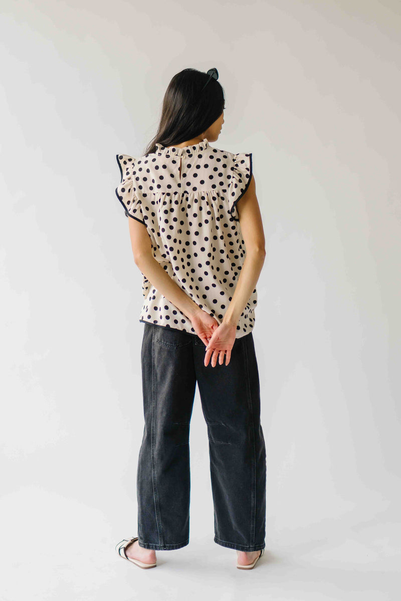 The Santos Dot Printed Blouse in Oatmeal