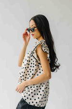 The Santos Dot Printed Blouse in Oatmeal