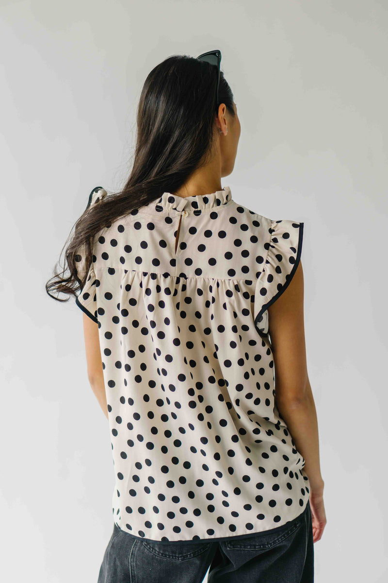 The Santos Dot Printed Blouse in Oatmeal