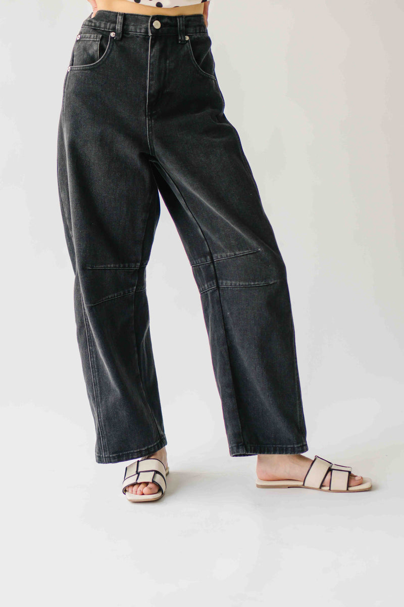 The Annie Slouchy Barrel Jean in Black