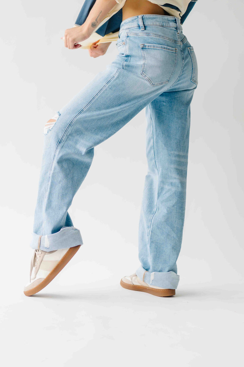 The Kopala High Rise Distressed Jean in Poseidon