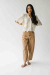 The Vinson Scallop Button-Up Blouse in Cream