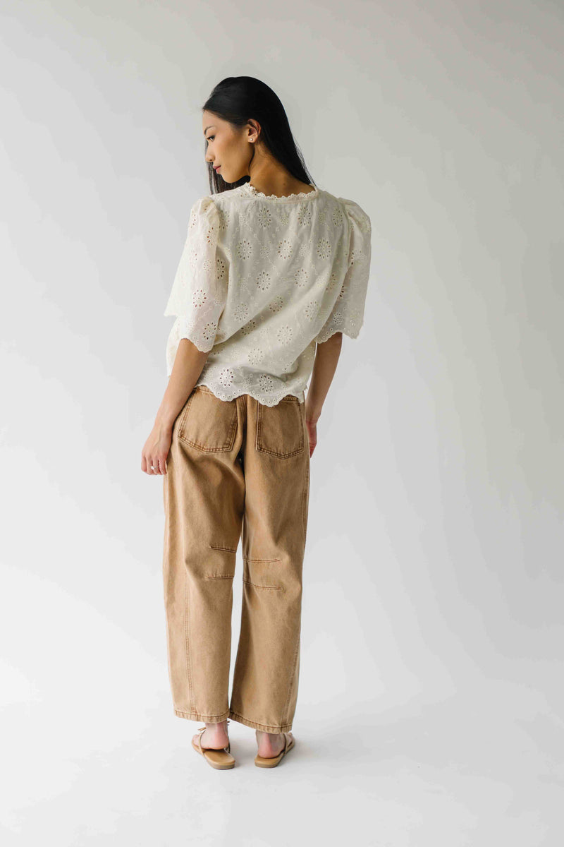 The Annie Slouchy Barrel Jean in Light Rust