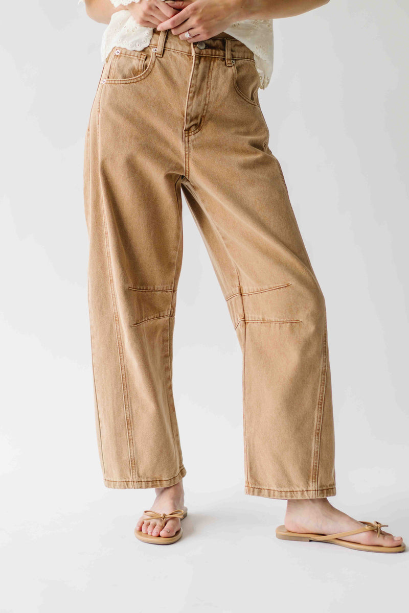 The Annie Slouchy Barrel Jean in Light Rust