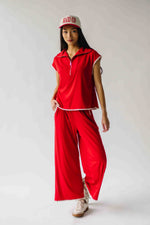 The Saville Textured Lounge Set in Red