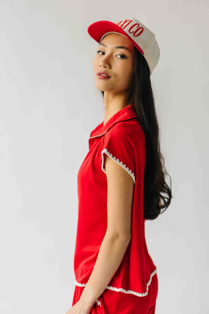 The Saville Textured Lounge Set in Red