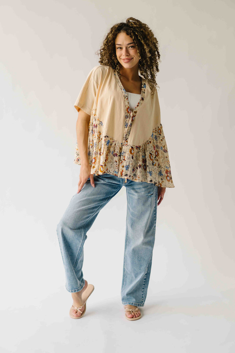 The Tovar Floral Blouse in Light Sand