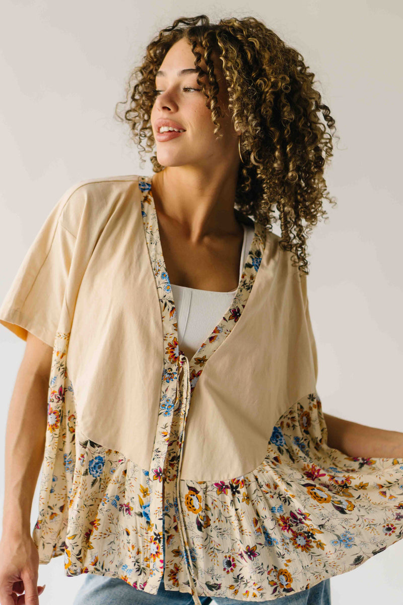 The Tovar Floral Blouse in Light Sand