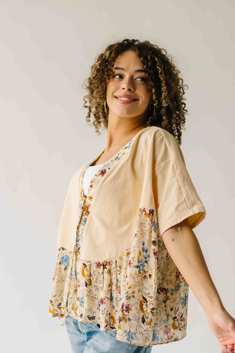 The Tovar Floral Blouse in Light Sand