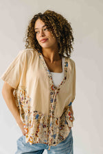 The Tovar Floral Blouse in Light Sand