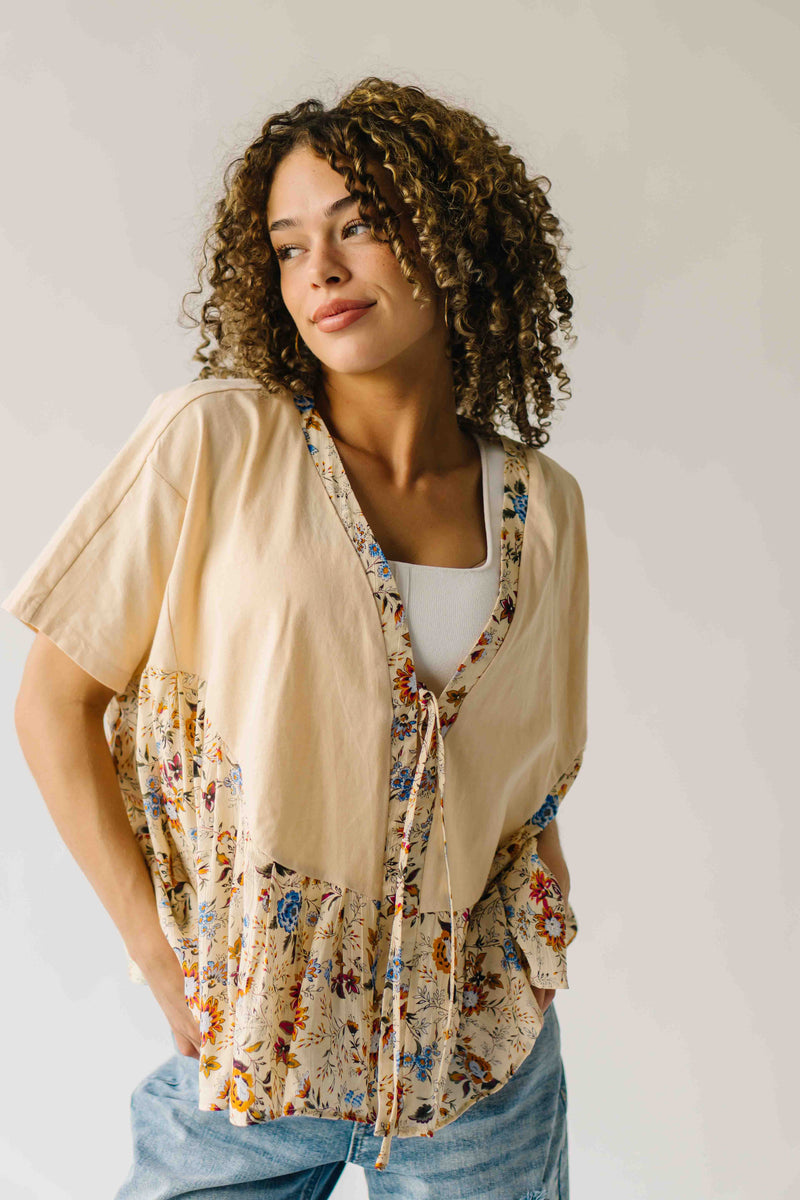 The Tovar Floral Blouse in Light Sand