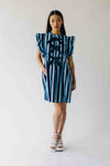 The Oxnam Striped Babydoll Dress in Navy + Sky Blue
