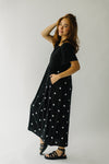 The Martinsburg Embroidered Midi Dress in Black
