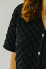 The Penrose Textured Button-Up on Black