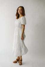 The Marlinton Tiered Detail Dress in Off White