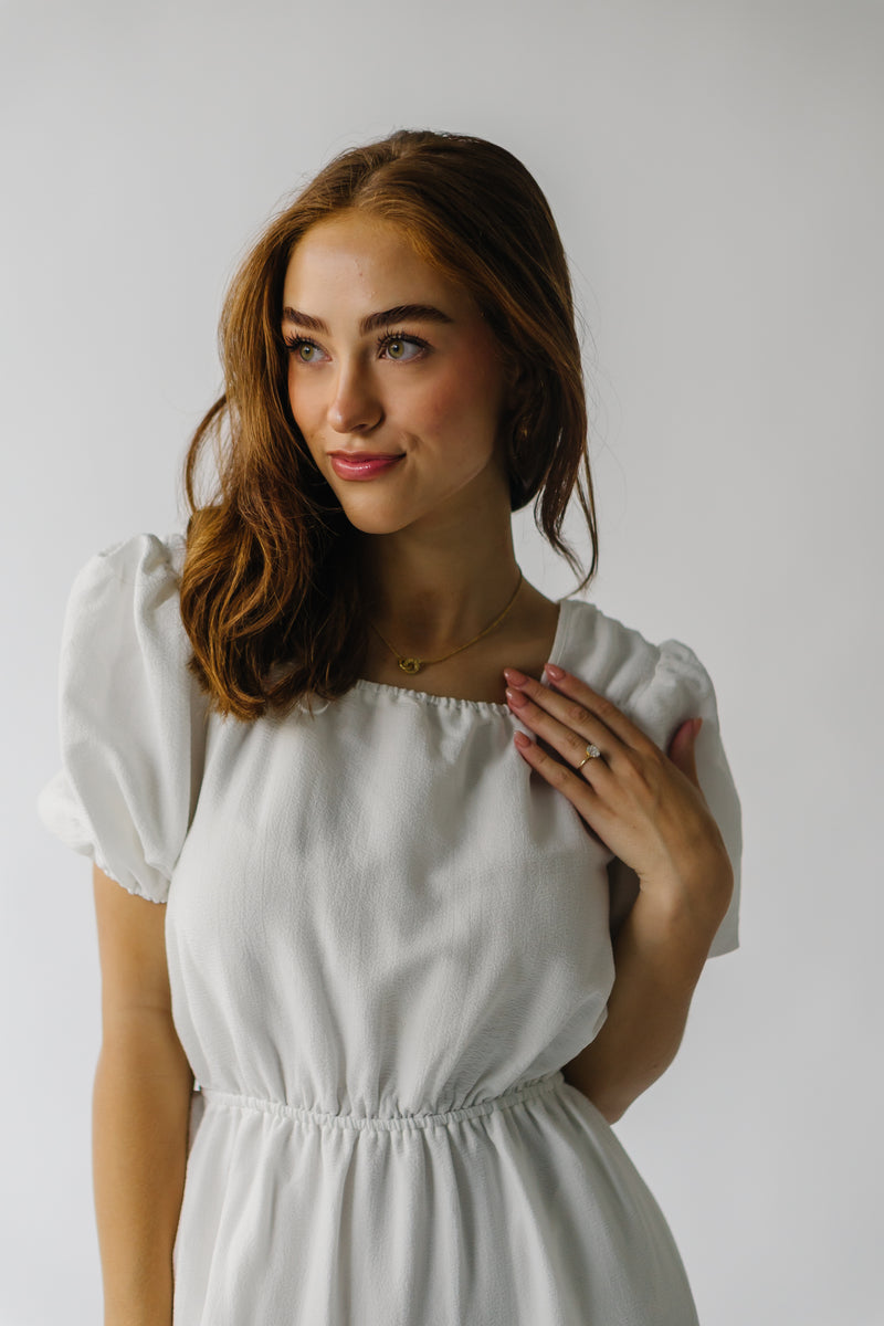 The Marlinton Tiered Detail Dress in Off White