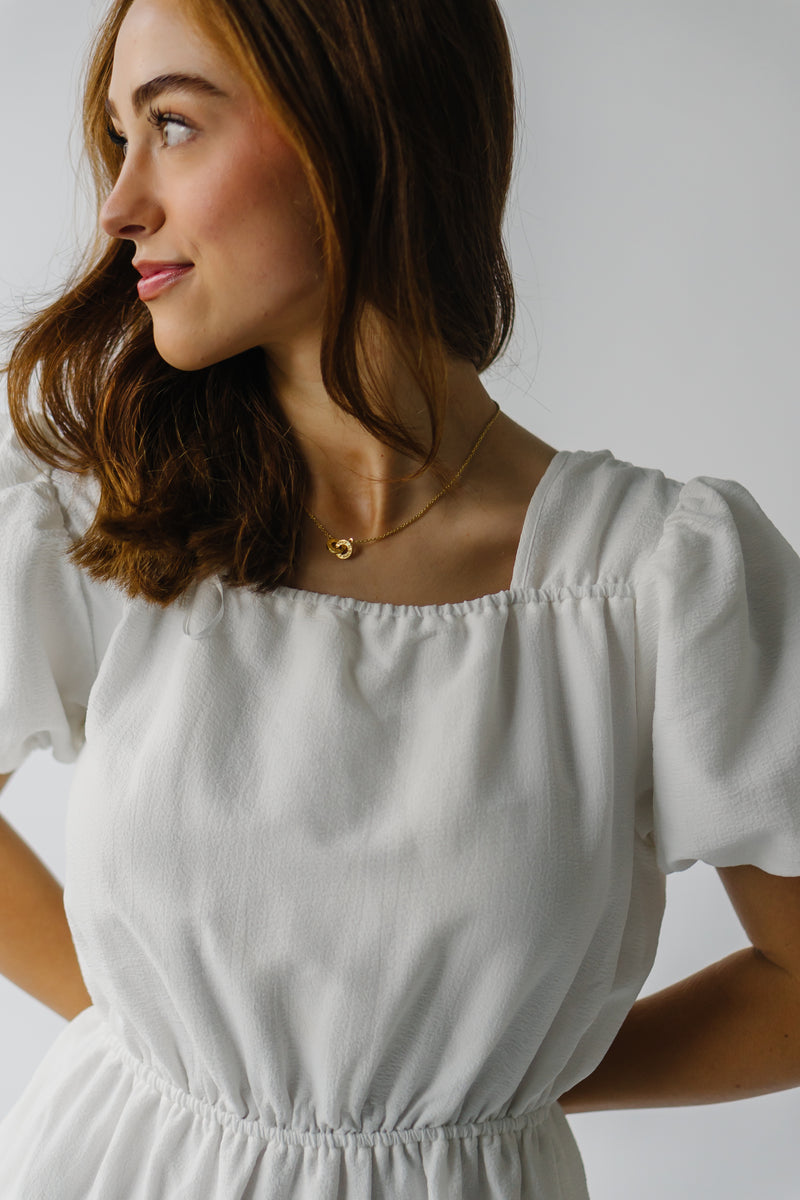 The Marlinton Tiered Detail Dress in Off White