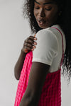 The Jessica Checkered Tank Dress in Fuchsia