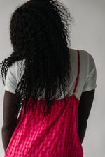 The Jessica Checkered Tank Dress in Fuchsia