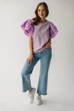 The Hartman Ruffle Sleeve Blouse in Lilac