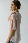 The Brinkley Gingham Puff Sleeve Blouse in Pink