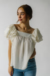 The Markelle Ruffle Sleeve Blouse in Off White