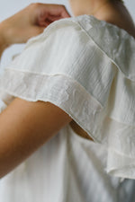 The Markelle Ruffle Sleeve Blouse in Off White