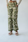 The Cormier Floral Pant in Moss Green