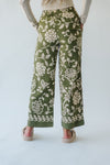 The Cormier Floral Pant in Moss Green