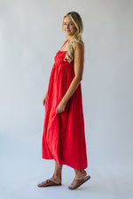 The Pisano Tank Maxi Dress in Cherry Red