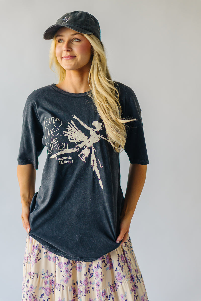The Long Live The Queen Graphic Tee in Charcoal