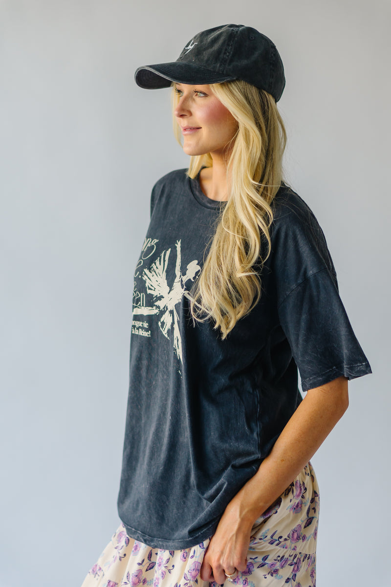 The Long Live The Queen Graphic Tee in Charcoal
