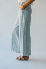 The Hasley Mineral Washed Wide Leg Pant in Chambray