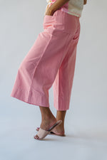 The Suria Drawstring Wide Leg Pant in Peach Pink