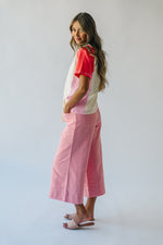 The Suria Drawstring Wide Leg Pant in Peach Pink