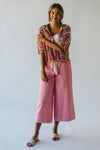 The Suria Drawstring Wide Leg Pant in Peach Pink