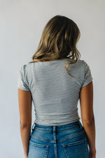 The Scarpino Striped Square Neck Tee in Heather Grey