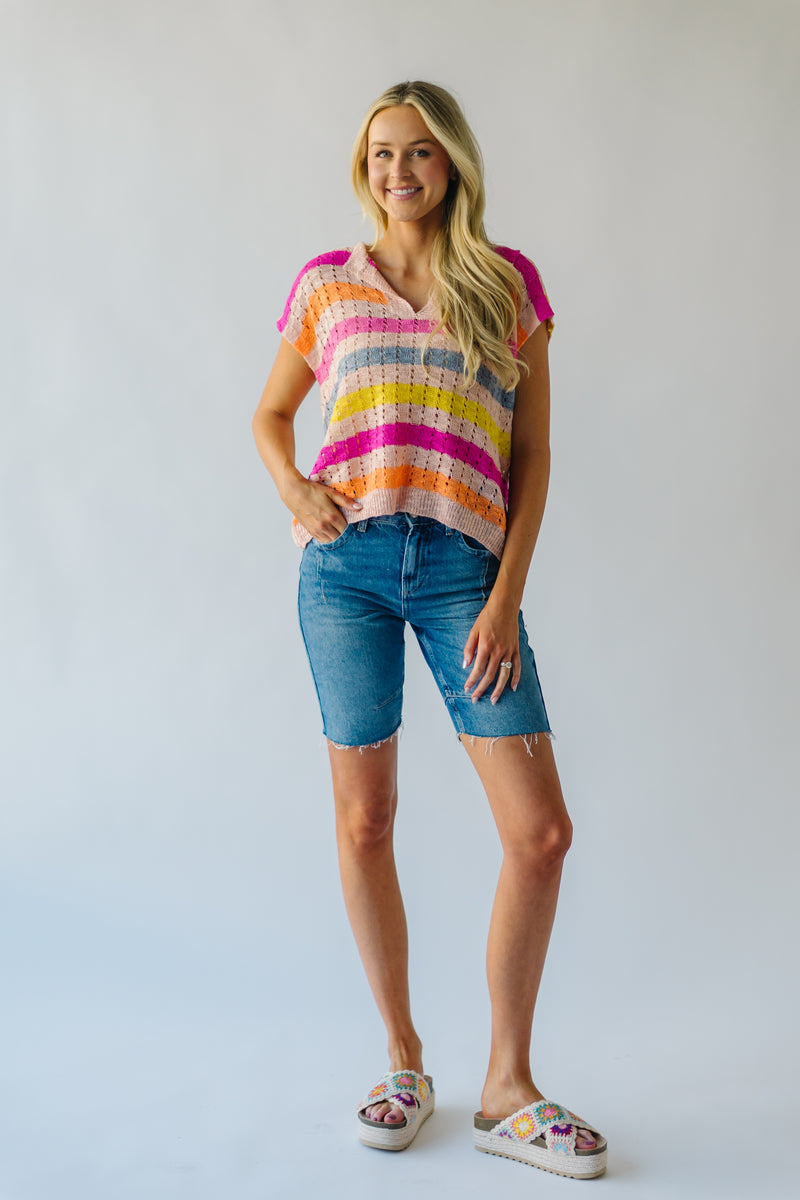 The Nyemaster Striped Sweater in Blush Multi