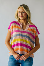 The Nyemaster Striped Sweater in Blush Multi