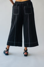 The Suria Drawstring Wide Leg Pant in Black