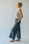 The Hasley Mineral Washed Wide Leg Pant in Black