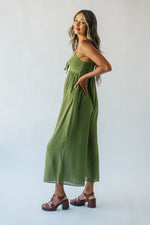 The Marsden Wide Leg Jumpsuit in Moss Green