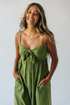 The Marsden Wide Leg Jumpsuit in Moss Green