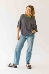 The Ovard Striped Tee in Black + Kelly Green