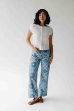 The Lazarus Lace Trim Button-Up Blouse in White