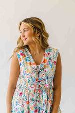 The Jaylyn Tie Front Midi Dress in Floral Multi