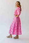 The Katie Embroidered Blouse + Skirt Set in Pink