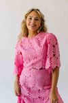 The Katie Embroidered Blouse + Skirt Set in Pink